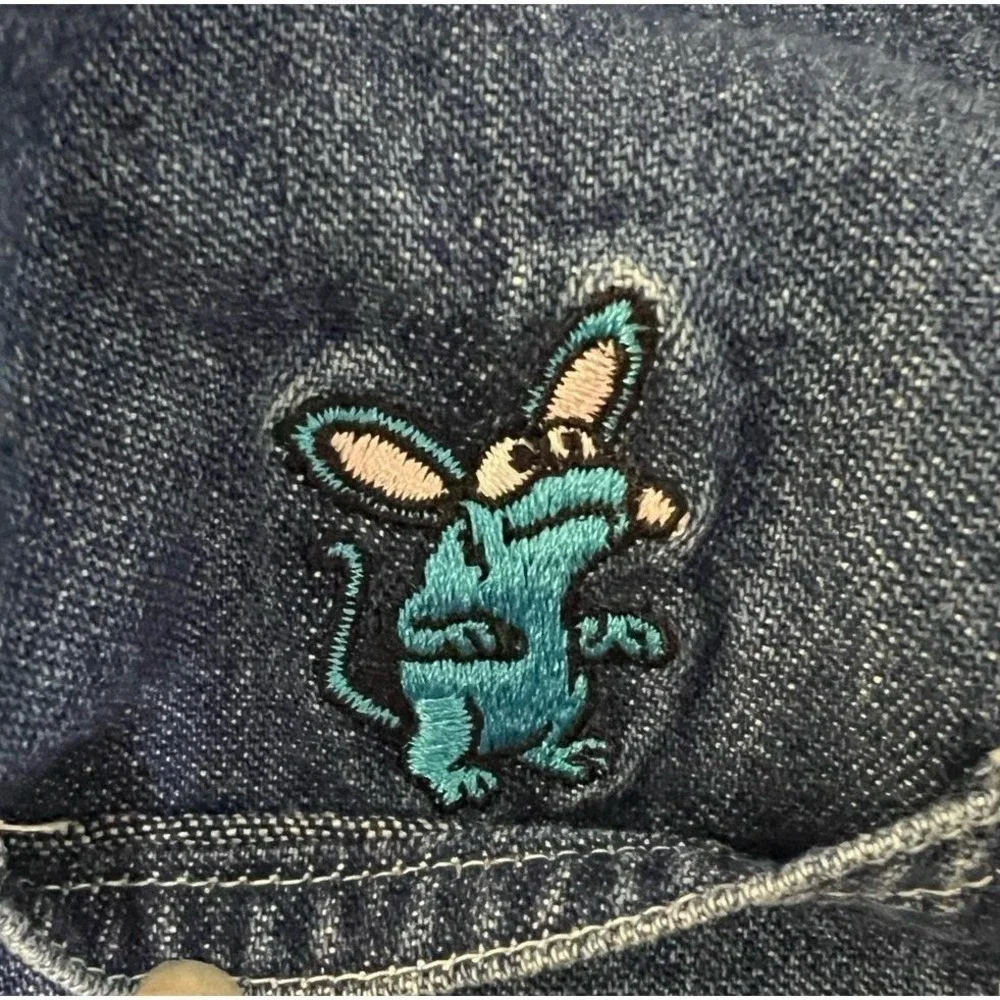 Disney Bear In The Big Blue House Toddler Set‎ Denim Dress Jumper Overall Vtg